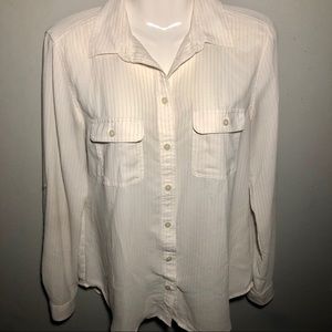 ✨2 for $12✨ silver stripes cream long sleeve